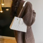 Crossbody Bag Chain Shoulder Bag New Commuter's All-matching Large Capacity Women - White