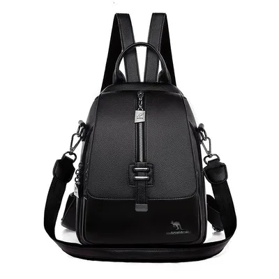 New Fashion PU Soft Leather Small Backpack Black - Shop at LoveMi