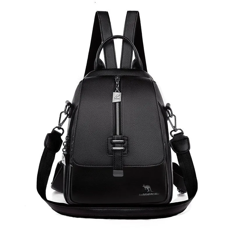 New Fashion PU Soft Leather Small Backpack Black - Shop at LoveMi