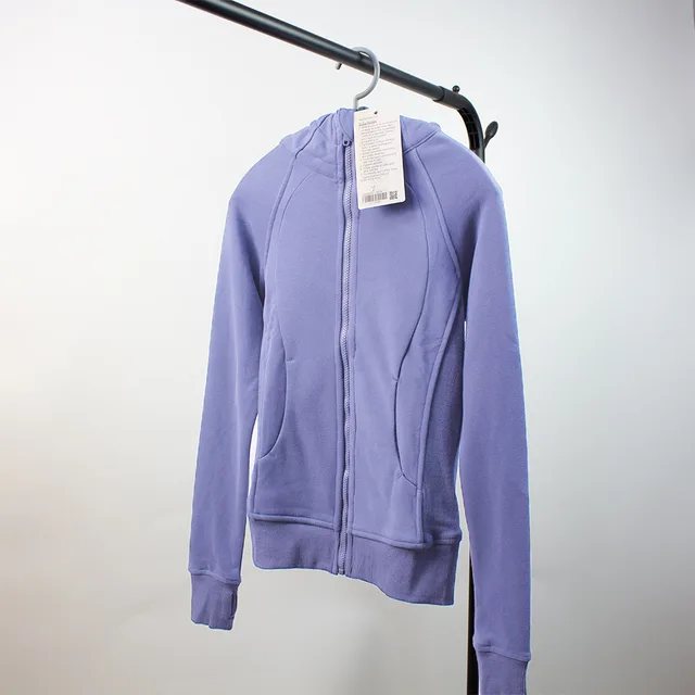 Yoga Clothes Coat Sports Full Zipper Hooded Sweatshirt Violet Fleece Lined Sweater - Shop at LoveMi