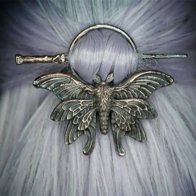 Ladies Headdress Gothic Retro Creative Moth Insect Nordic Style Fashion Personalized Hairpin Bronze - Shop at LoveMi