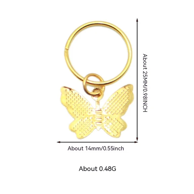 Hair Ring XINGX Lightning Shell Small Pendant Hairware Iron Butterfly - Shop at LoveMi