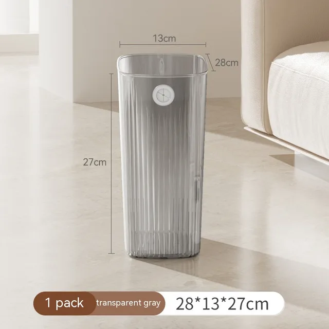 Corner Trash Bin Domestic Toilet Living Room Bedroom Good looking Simple And Light Luxury Transparent Gray - Shop at LoveMi