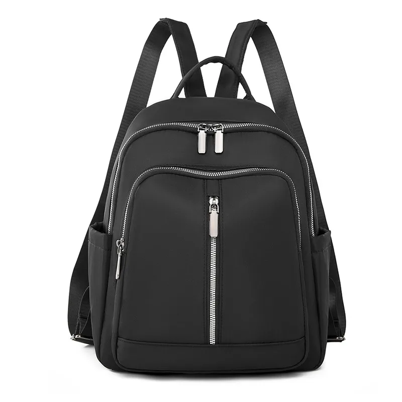 Casual Women's Nylon Backpack Simple Versatile Large Capacity Black - Shop at LoveMi