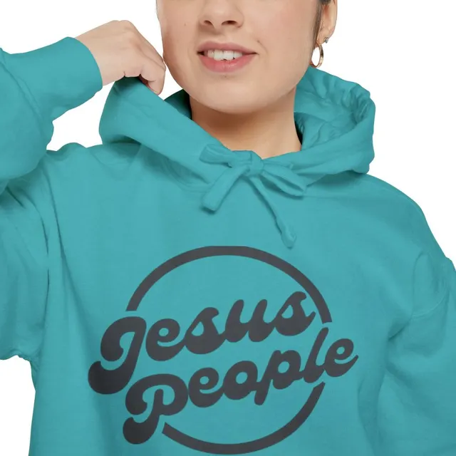 European And American Pattern Printed Jesus Hoodie Turquoise - Shop at LoveMi