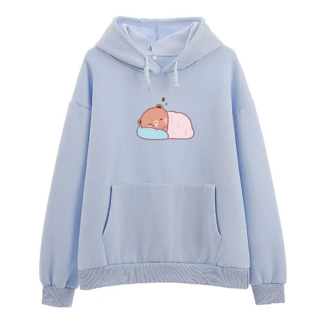 Baby Boberu Bear Soft Hoodie Blue - Shop at LoveMi