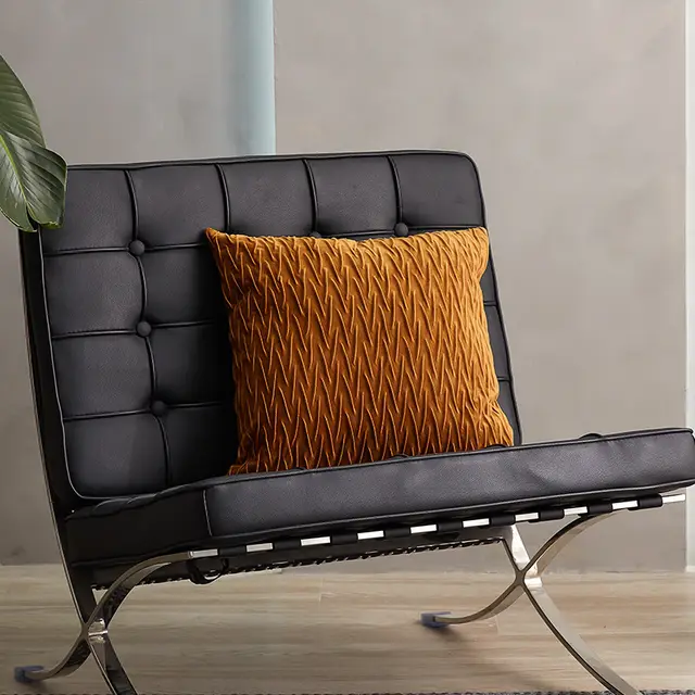 Solid Color Netherlands Velvet Solid Geometry Sofa And Bedside Pillow Cover Ancient Brown - Shop at LoveMi