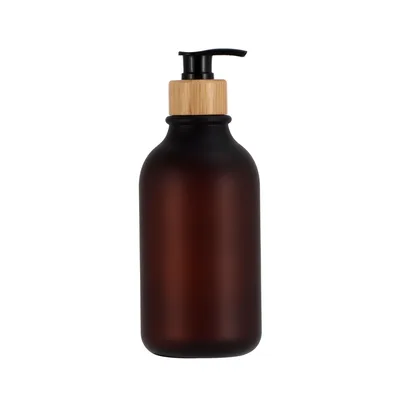 Push Round Shoulder Frosted Lotion Bottle PET Plastic Shampoo Bottle Shower Gel Matte Tea Bottle Black Bamboo - Shop at LoveMi