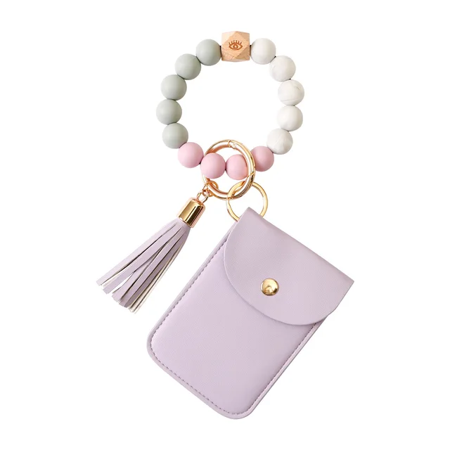 Silicone Bracelet Wrist Keychain Pendant K68326 Purple - Shop at LoveMi
