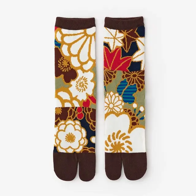 Toe Socks 200 needle Jacquard Combed Cotton For Women New Flowers - Shop at LoveMi