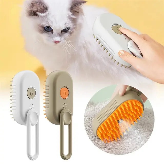 Cat Steam Brush Steamy Dog Brush 3 In 1 Electric Spray Cat Hair Brushes For Massage Pet Grooming Comb Hair Removal Combs Pet Products Set - Shop at LoveMi