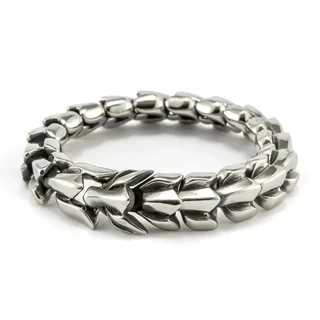 Titanium Steel Men's Stainless Steel Keel Bracelet - Antique Silver 18Cm