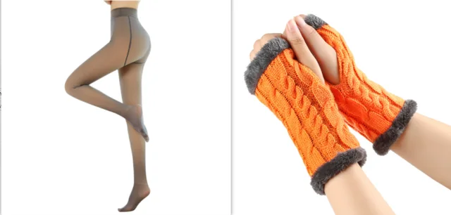 Fleece lined Fluffy Gloves Twist Knitted Finger Leakage Coffee19 - Shop at LoveMi