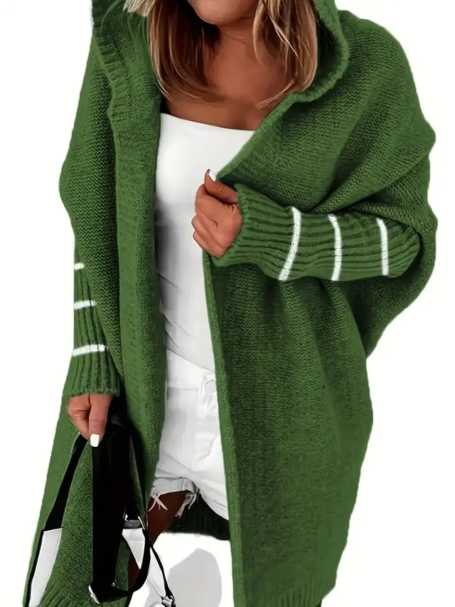 Knitwear Outer Wear Cardigan Casual Hooded Sweater Women's Baggy Coat Green - Shop at LoveMi