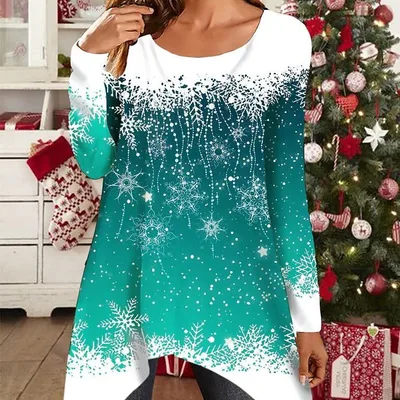 European And American New Women's Clothes Summer Snowflake Dress Emerald Xxxxl - Shop at LoveMi