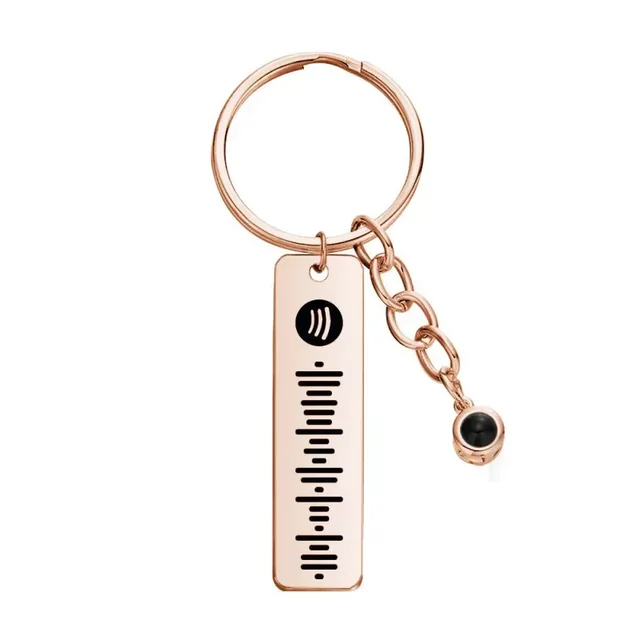 Color Photo Projection Keychain For Couples Rose Gold - Shop at LoveMi