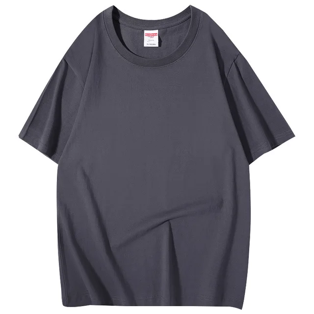 Customized Shoulder Down Pure Cotton T shirt Grey - Shop at LoveMi