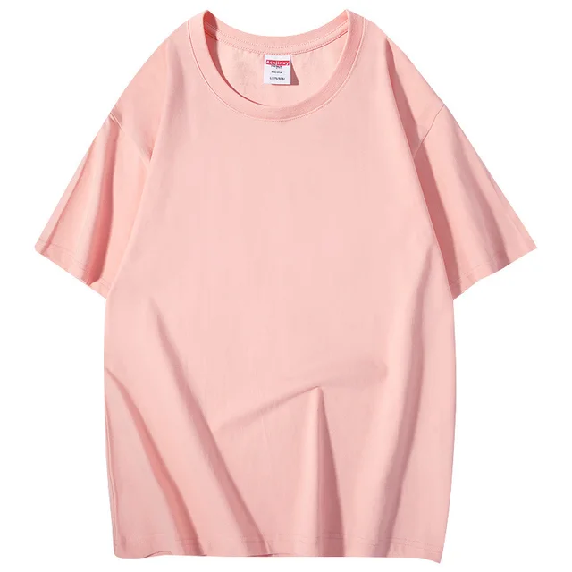 Customized Shoulder Down Pure Cotton T shirt Pink - Shop at LoveMi