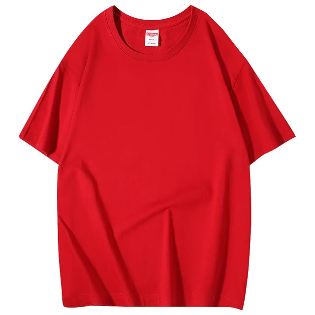 Customized Shoulder Down Pure Cotton T shirt Red - Shop at LoveMi