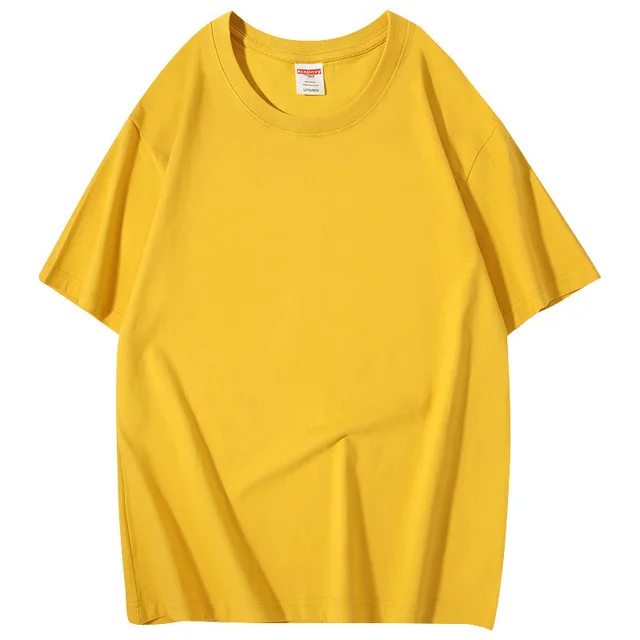 Customized Shoulder Down Pure Cotton T shirt Yellowk - Shop at LoveMi