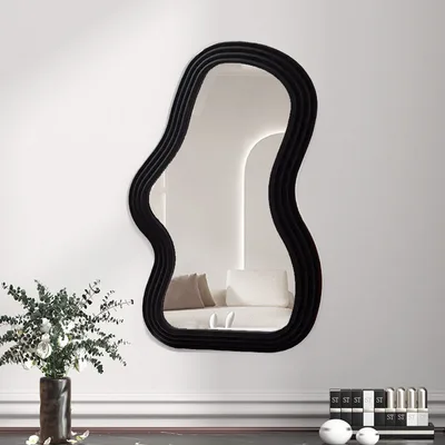 Cloud Shaped Mirror Makeup Mirror Student Dormitory Black Curve - Shop at LoveMi