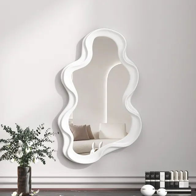 Cloud Shaped Mirror Makeup Mirror Student Dormitory White Ripple - Shop at LoveMi