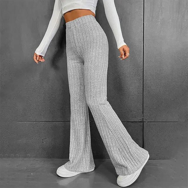 Fashionable High Waist Trousers For Women Gray - Shop at LoveMi