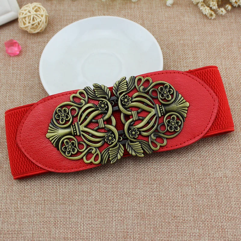Retro Fashion Ladies Elastic Waistband Red - Shop at LoveMi
