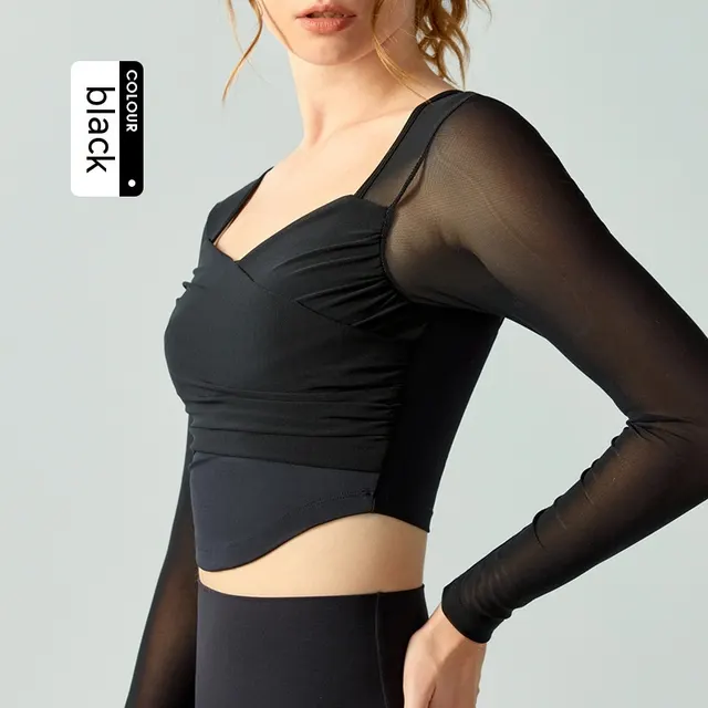 Quick drying Exercise T shirt Workout Top Black - Shop at LoveMi