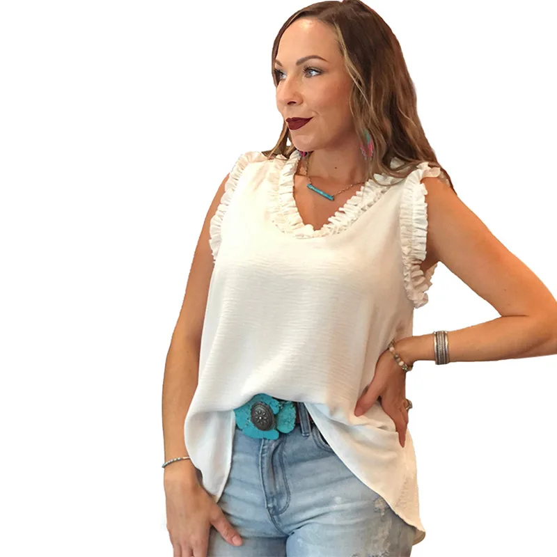 Women's Pullover Vest Summer Elegance Wooden Ear Sleeveless Top Lc2568102 Beige - Shop at LoveMi