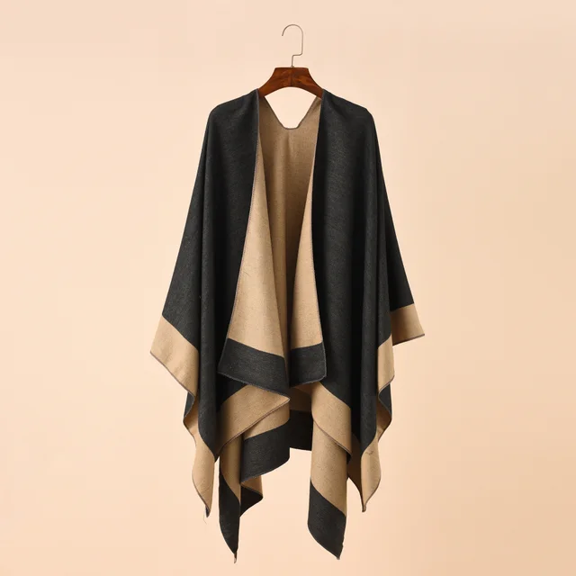 Spring, Autumn And Winter Solid Color Travel New Warm Talma Black - Shop at LoveMi