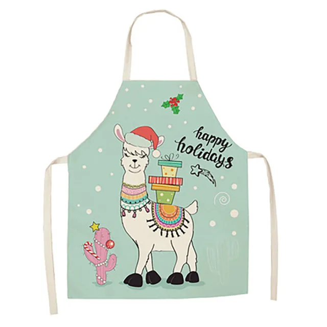 Cartoon Alpaca Cactus Cotton Linen Apron Style24 - Shop at LoveMi