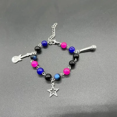 Magnetic Hand made Guitar Microphone Five pointed Star Bracelet Blue Guitar - Shop at LoveMi