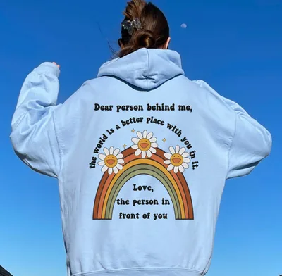 Drop shoulder Sleeve Women's Rainbow Sunflower Print Light Blue - Shop at LoveMi