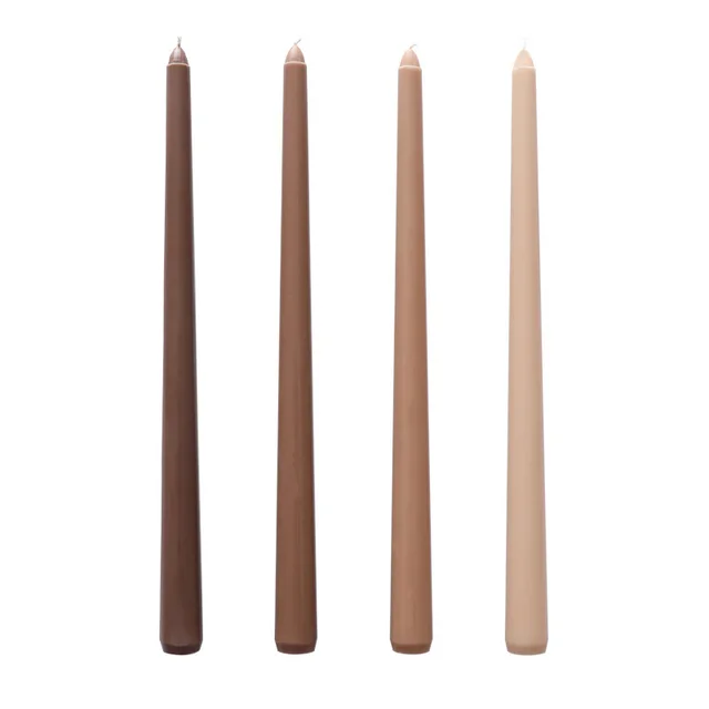 Colored Retro Long Pole Tasteless Candle Wedding Banquet Gradient Brown - Shop at LoveMi