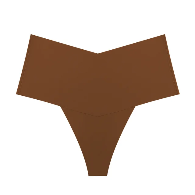 Women's Seamless Ice Silk Cotton Crotch Underwear Brown - Shop at LoveMi