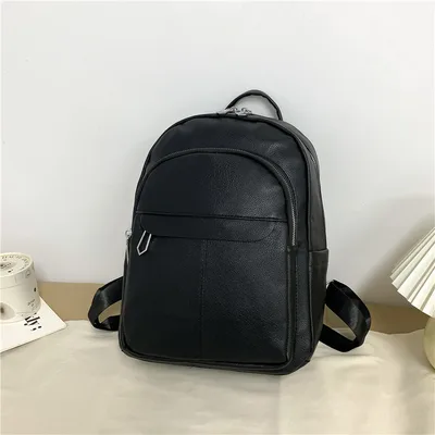 Fashion College Schoolbag Trendy Backpack Women's All match Simple Large Capacity Black - Shop at LoveMi