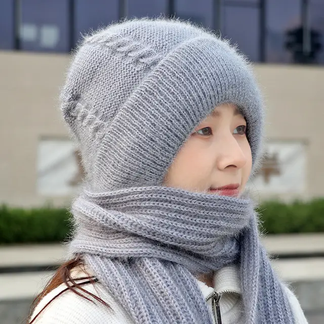 Fleece lined Thickened Women's Hat Winter Gray - Shop at LoveMi