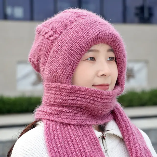 Fleece lined Thickened Women's Hat Winter Pink - Shop at LoveMi