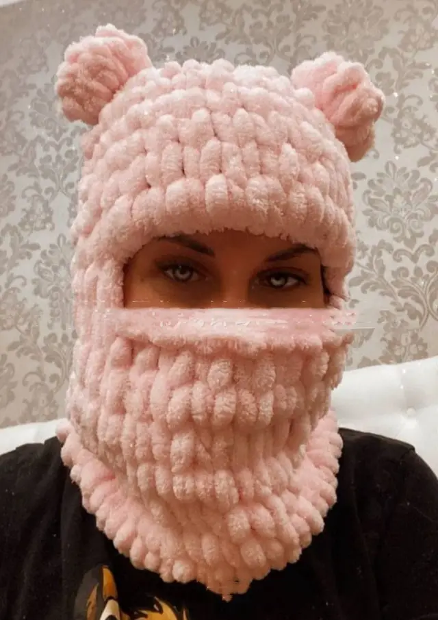 Autumn And Winter Thick Warm Coarse Yarn Hat Pink Ball - Shop at LoveMi