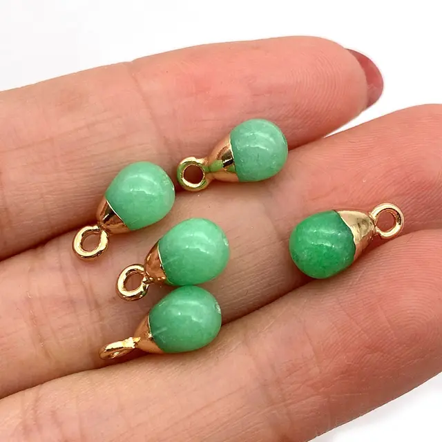 Natural Stone Drop Shape 6x13mm Single Hole Pendant DIY Ornament Accessories 5 Style - Shop at LoveMi