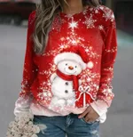 Christmas Women's Sweater 3D Digital Printing Cute Snowman - Style 4-5Xl