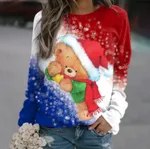 Christmas Women's Sweater 3D Digital Printing Cute Snowman - Style 5