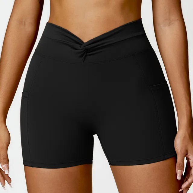 Nude Feel Tight Yoga Shorts Casual Outdoor Running Exercise Shorts Women Premium Black - Shop at LoveMi