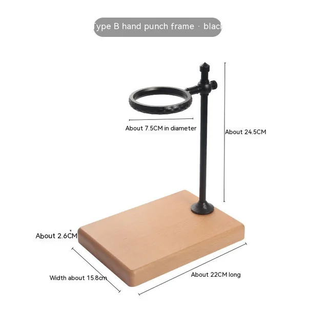 Coffee Filter Cup Bracket Solid Wood Base Aluminum Alloy Pour over Mount B Black - Shop at LoveMi