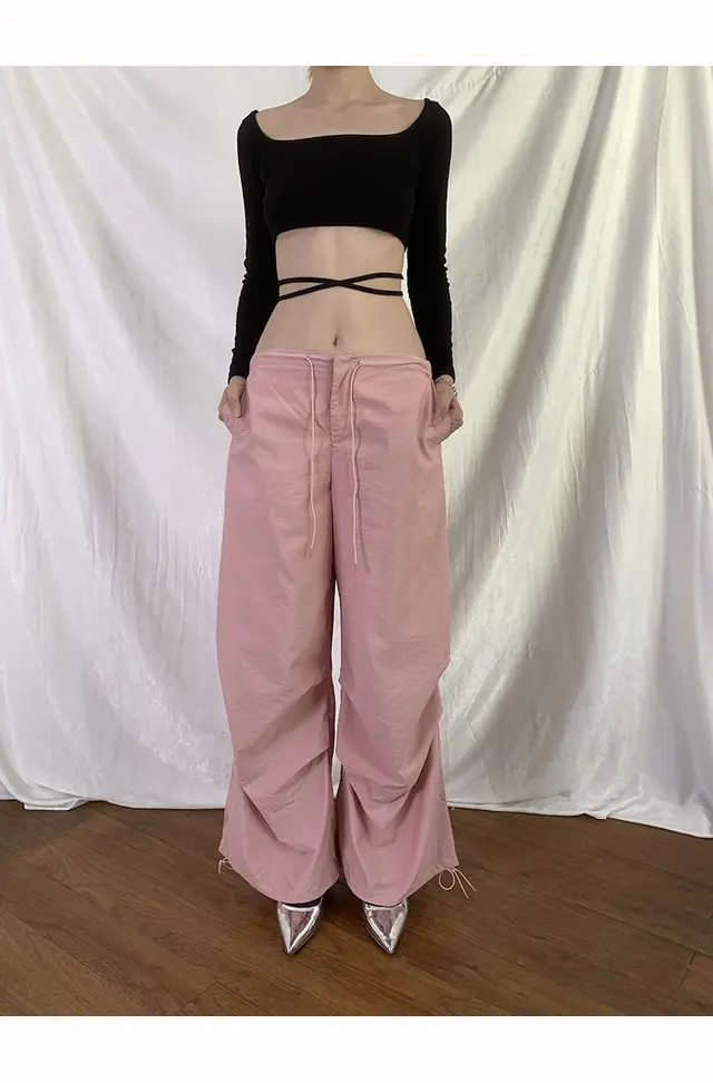 Women's Loose And Comfortable Fashionable Cargo Pants Pink - Shop at LoveMi