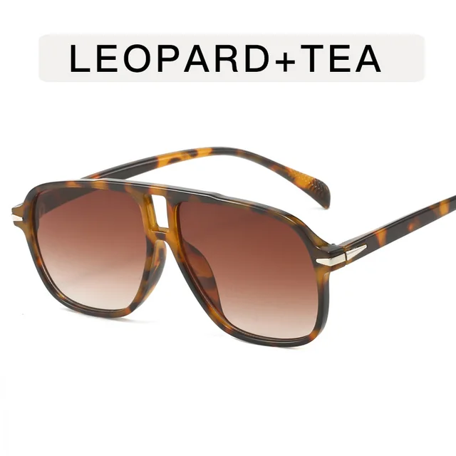 Double Beam Toad Retro Flying Leopard Print Stylish Sunglasses Tortoiseshell Brown - Shop at LoveMi