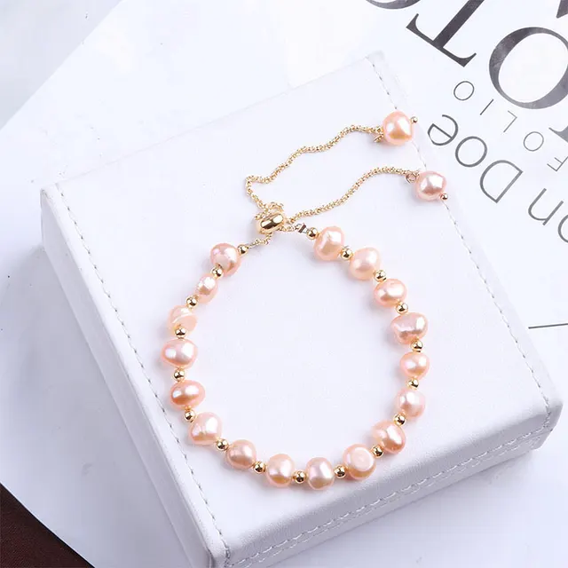 Women's Special shaped Bead Bracelet Pull out Special interest Design High grade All matching Pink - Shop at LoveMi