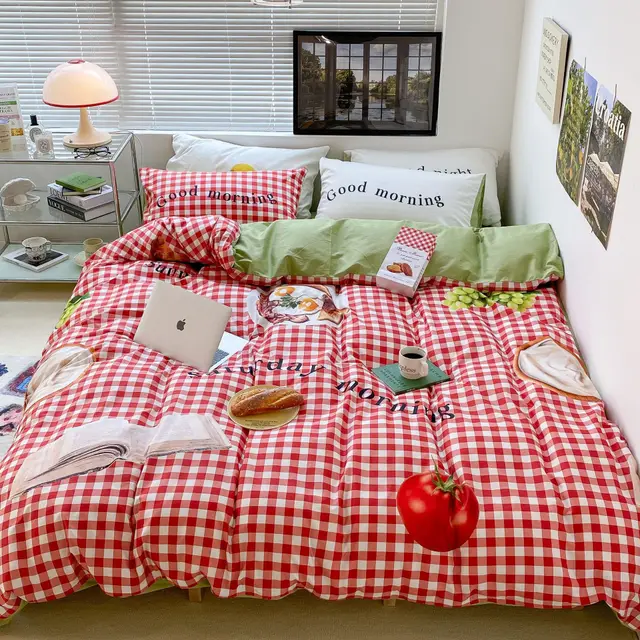 Household Fashion Simple Pure Cotton 3D Printing Bedding Picnic Food - Shop at LoveMi