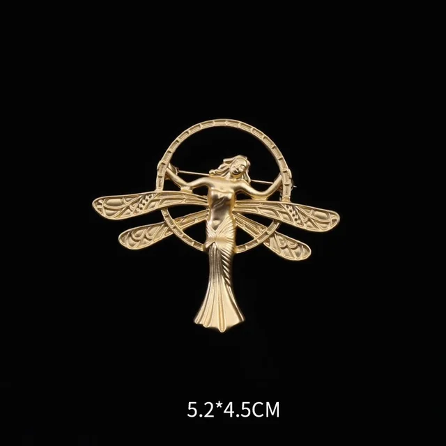 Beautiful Soul Retro Matte Gold Angel Brooch Angel - Shop at LoveMi